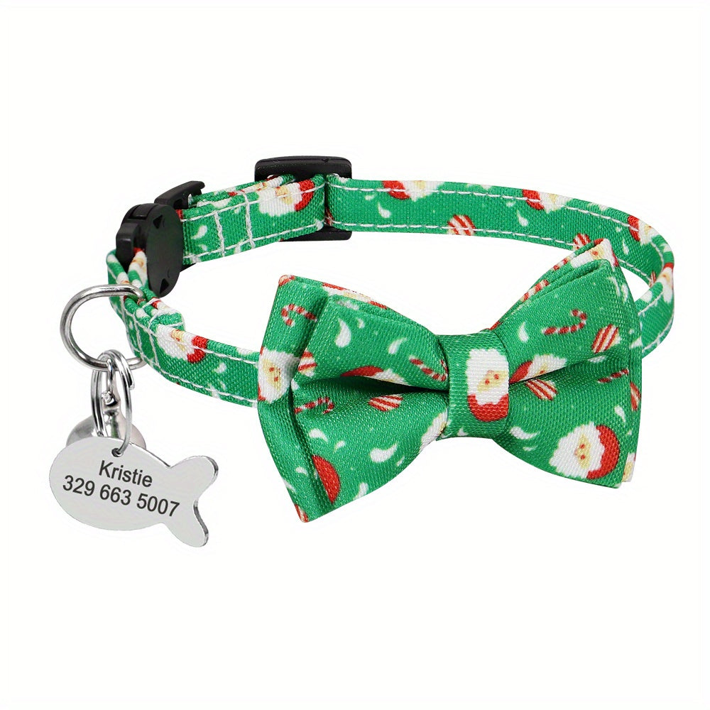 Adjustable Breakaway Pet Cats Collar, Quick Release Cat Collar Personalized Safety Cat Collars, Engraved ID Tag Cat Collar