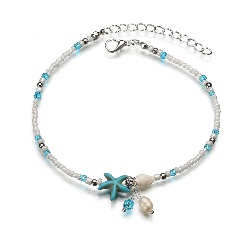 Add a touch of beachy elegance with our Starfish Beaded Anklet - Perfect for Women and Girls to wear on Summer Days!