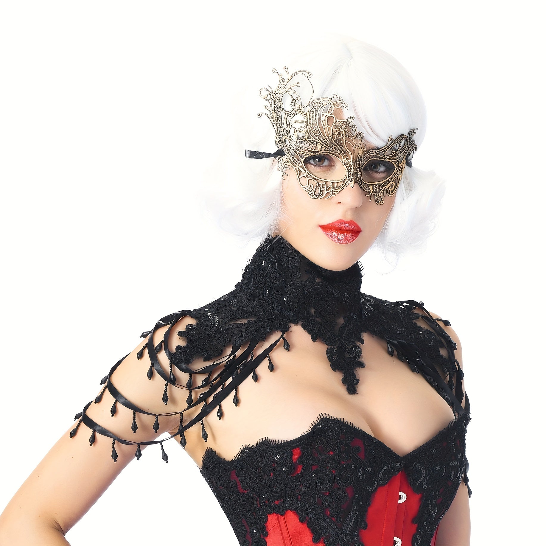 Gorgeous Prom Party Accessories - Lace Bead Chain, Sexy Queen Shoulder Chain, Gothic Collar