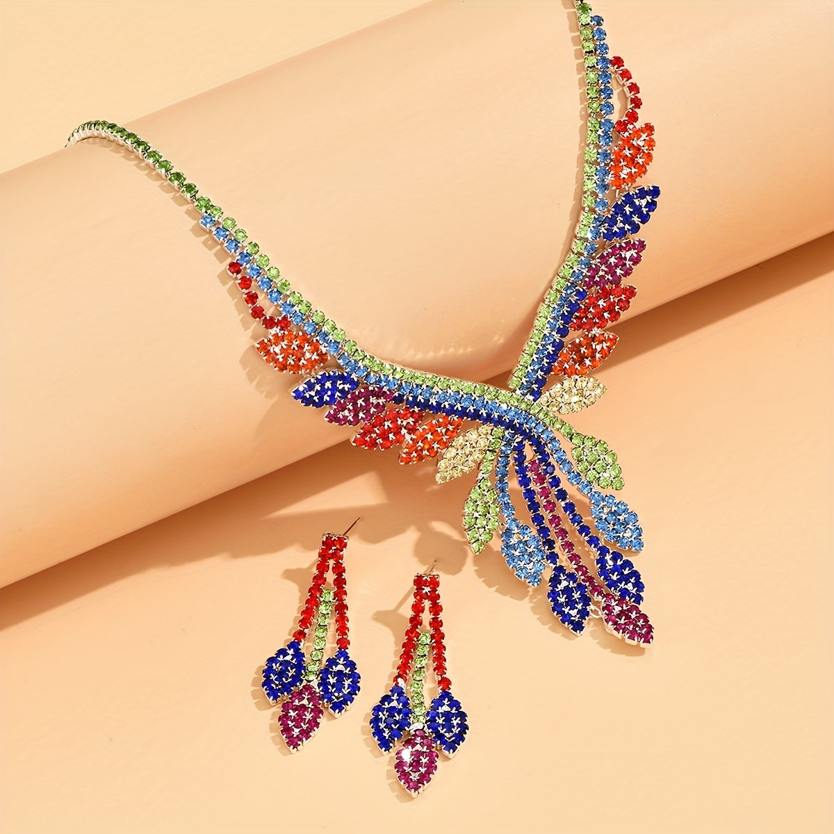 Colorful Jewelry Set with Necklace and Stud Earrings - Perfect Mother's Day Gift for a Personal Touch