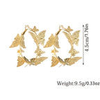 3D Butterfly Alloy Hoop Earrings For Women Girls Jewelry Gift
