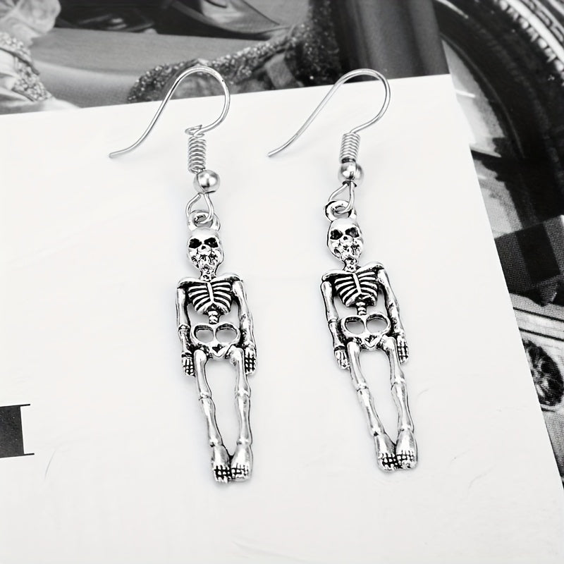 Vintage Skull Head Pendant Earrings - Perfect for Men & Women, Hip-hop & Halloween Decorations!