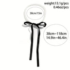 Gorgeous Beaded Bowknot Ribbon with Faux Pearl Chain Necklace - Perfect for Parties and Special Occasions!