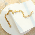 Retro exaggerated design sense titanium steel 18K gold plated