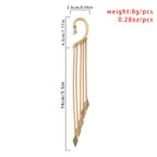 Glam Up Your Look with These Exaggerated Rivet Tassel Ear Cuffs - Perfect for Women and Girls!