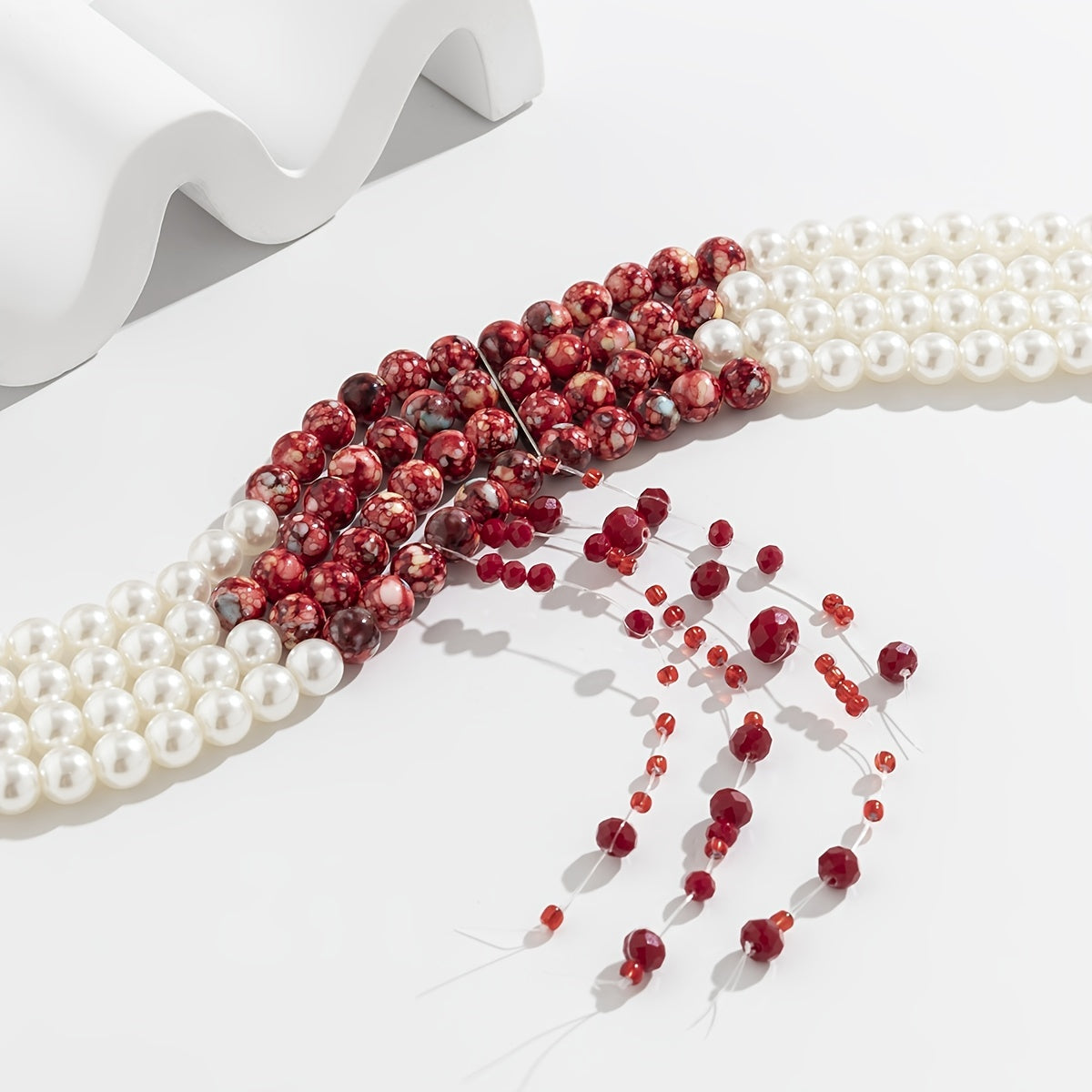 Gothic Blood Drop Fringe Necklace - Fashionable Sweet Synchronized Multi-Colored Pearl Beaded Charm