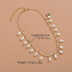 Women's Elegant Faux Pearl Pendant Rhinestone Claw Chain Necklace For Girls