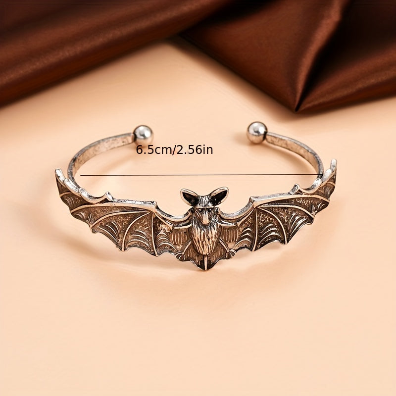 1pc Necklace / Bracelet Vintage Jewelry Set Trendy Bate Shape Double Layer Design Perfect Decor For Halloween Match Daily Outfits Party Accessories