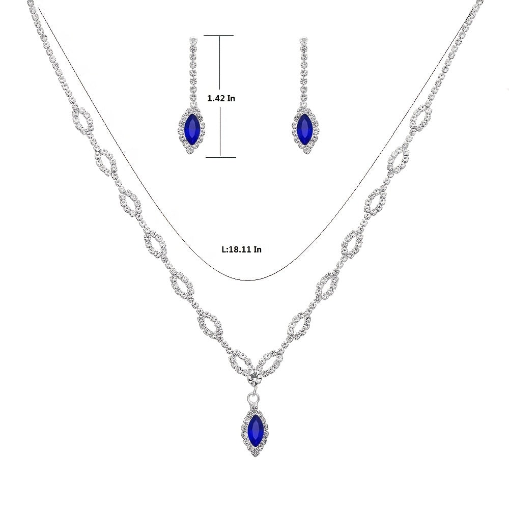Elegant Oval Cut Zircon Jewelry Set with Hollow Chain Pendant Necklace and Dangle Earrings for Women and Girls - Perfect for Any Occasion