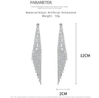 FN Artificial Rhinestone Tassel Long 925 Silver Needle Earrings LOJS109