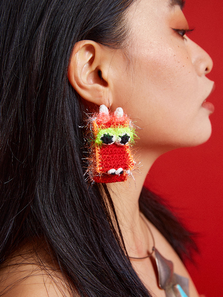 LB Hand Crochet "Dragon Head" Earrings LOJL111