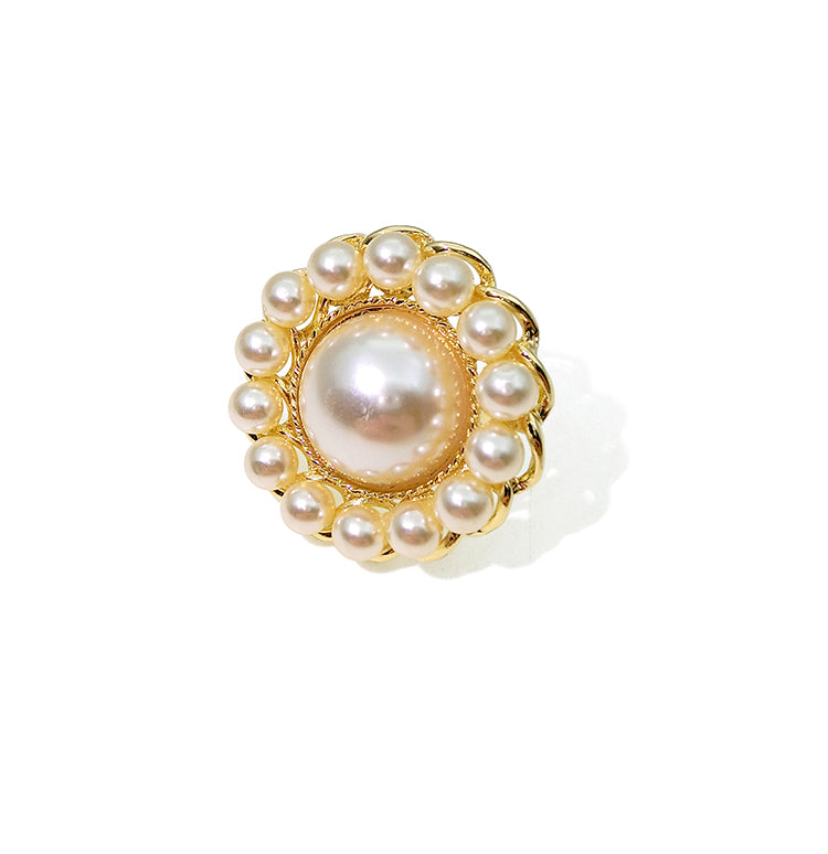 FN Simple Artificial Pearl Flower Ring LOJS26
