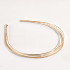 Add a Touch of Luxury to Your Look with Our Golden Alloy Metal Wide Hair Band Head Band - Perfect for Parties and Proms!