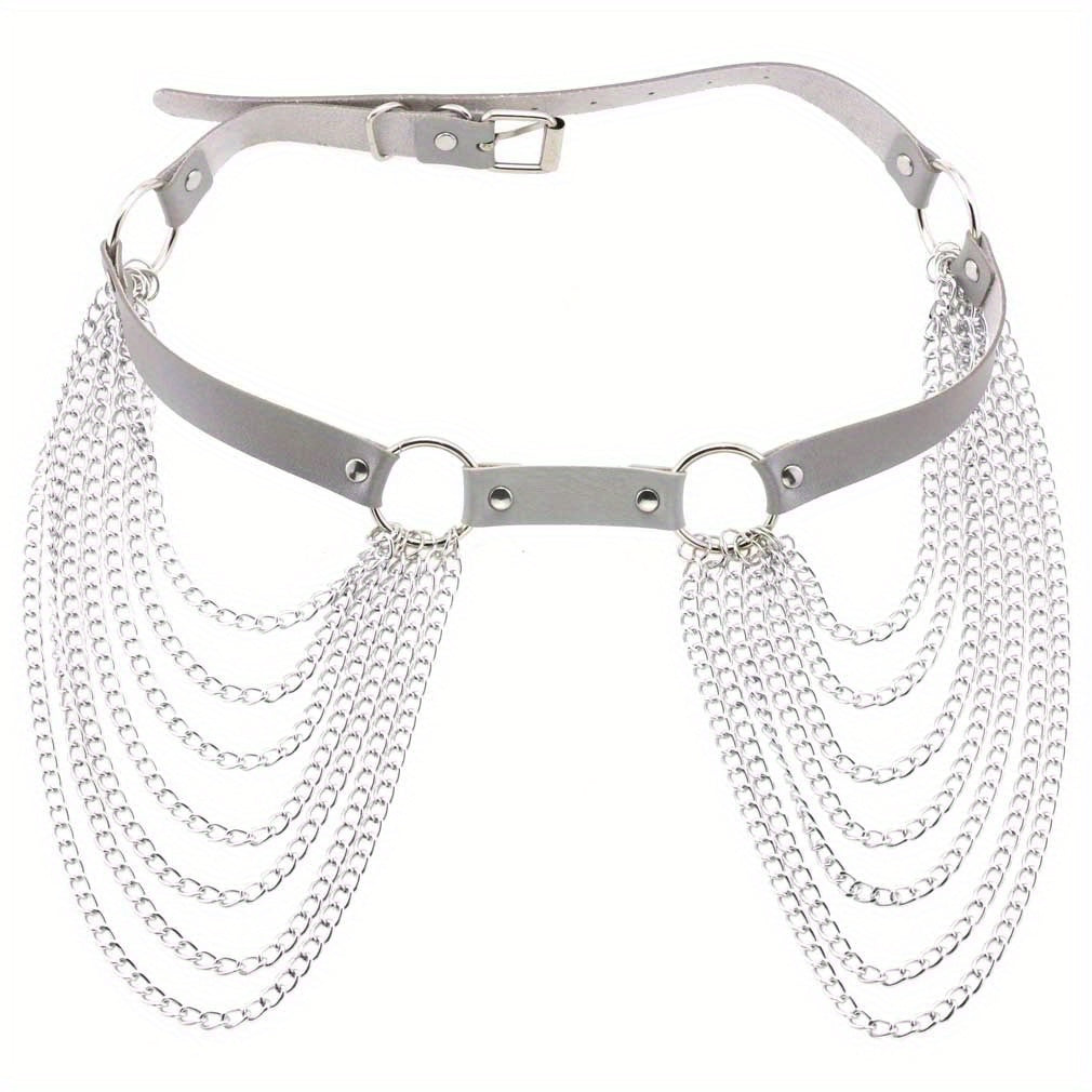 Gothic Vintage Punk Belts: Multi-Layer Chain Tassel Belt for Women's Decorative Y2K Trendy Corset Waistband at Music Festivals