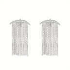 Vintage Light Luxury Tassel Dangle Earrings Women's High-end Waterfall Earrings Retro Gift For Girls Women (1 Pair)