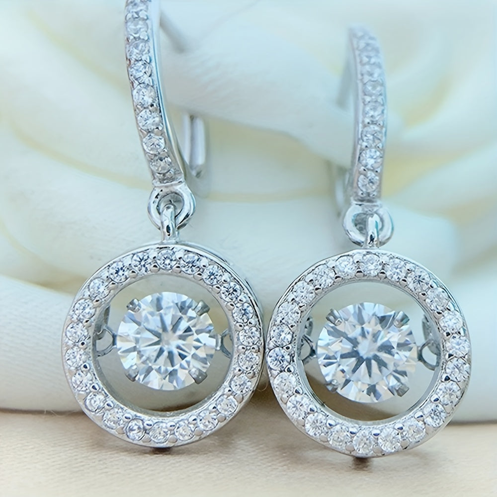 Elegant Sterling Silver Hoop Earrings with Sparkling Moissanite - Perfect for Daily Casual and Luxury Style