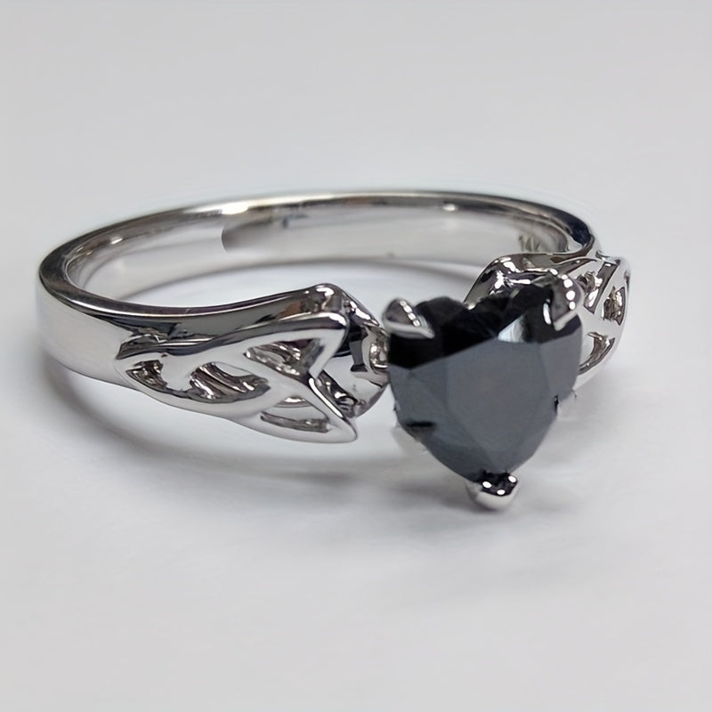 Black Love Zircon Mother's Day Gift Wedding Engagement Women's Ring