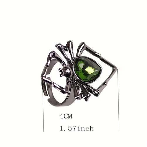 1pc Halloween Funny Ring Spider Design Set Crystal Ring For Men
