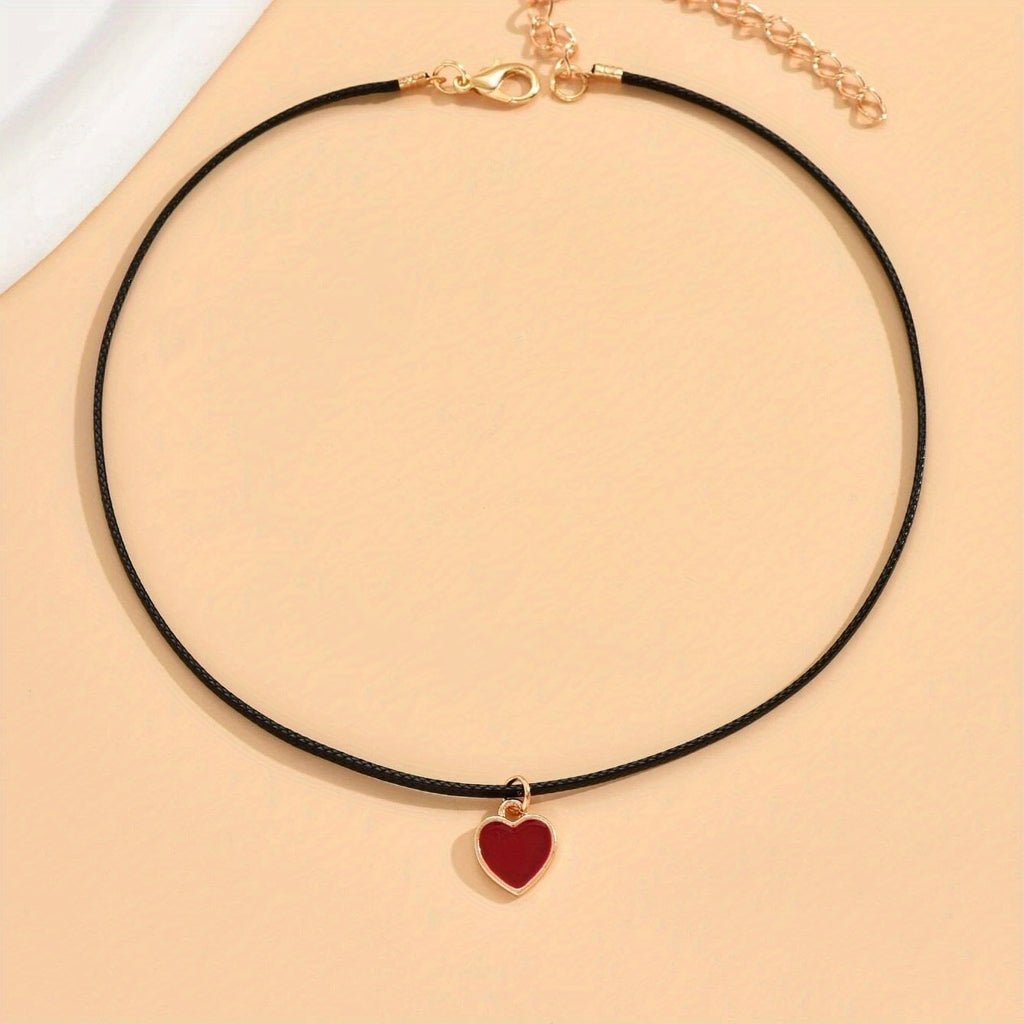 Gothic Sexy Red Heart Pendant Necklace - A Must-Have Accessory!
