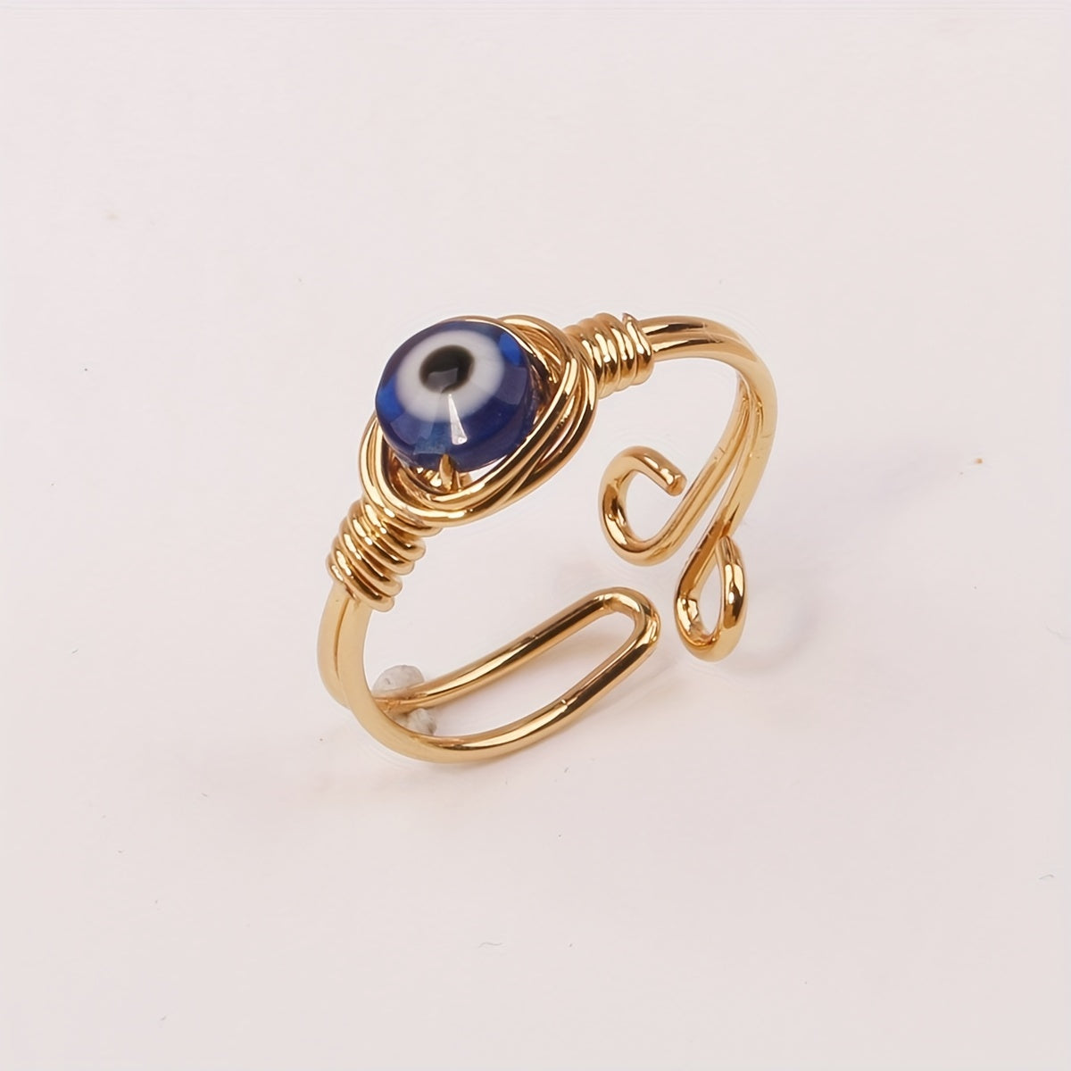 1pc Blue Evil Eyes Open Adjustable Rings Dainty Lucky Protection Jewelry Gifts