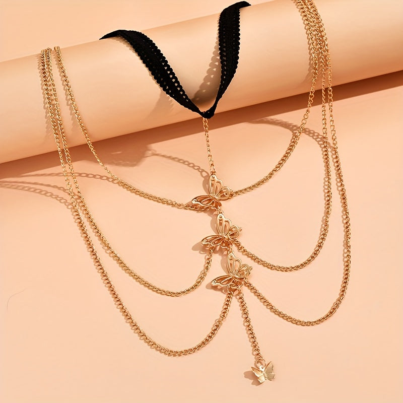 Creative Elastic Multi-layer Chain Butterfly Leg Chain