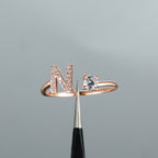Rose Gold 26 Letter Initial Ring - Perfect for Weddings, Love, and Bridesmaid Gifts!