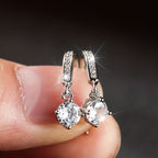 Drop Dangle Hoop Crystal Earring Wedding Anniversary Prom Fine Gift For Women