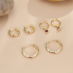 Three Pairs Of Cubic Zirconia Earrings, Tiny Cartilage Earrings, Pierced Party Favors