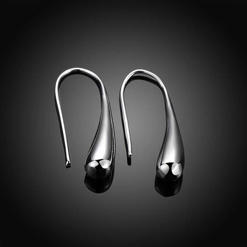 Add a touch of elegance with our Fashionable Water Drop 925 Silver Earrings - Women's Fine Jewelry