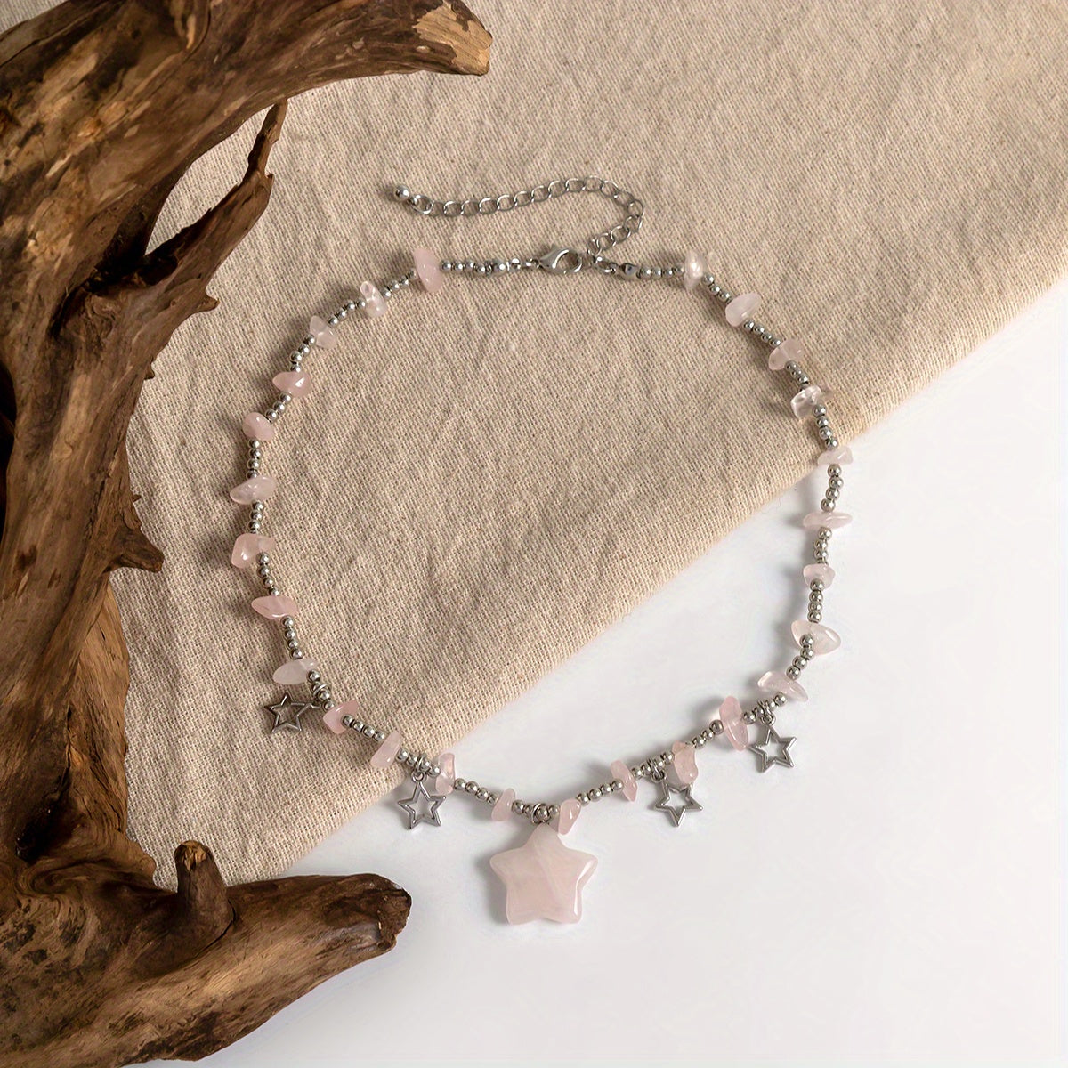 Colorful Irregular Stone Vintage Turquoise Beads Star Pendant Clavicle Necklace For Girls Gift