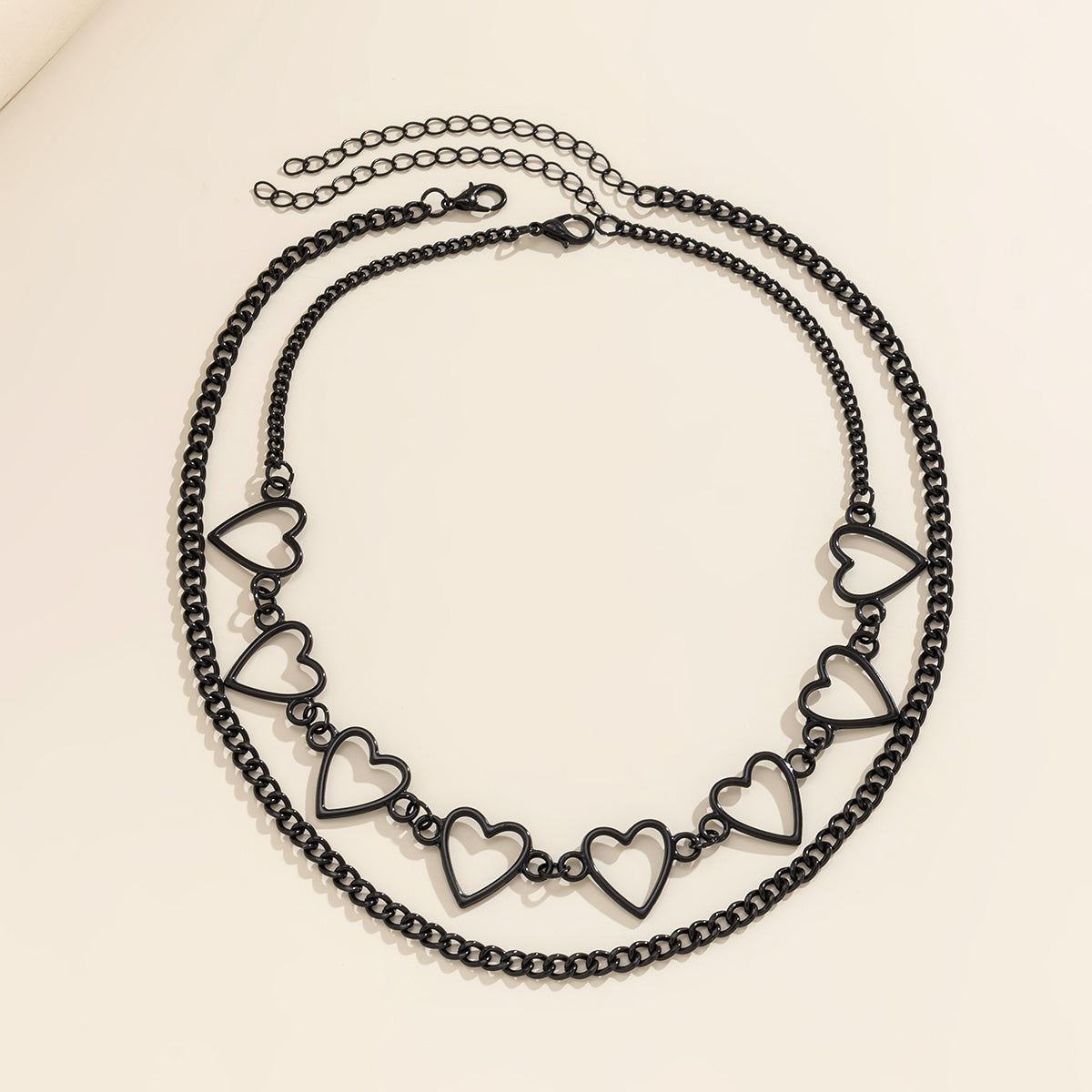Hollow Out Heart Set Necklace 2 Piece Pack Women's Fashion Jewelry Holiday Style
