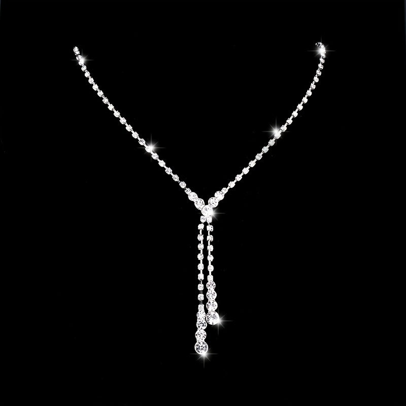 Elegant Crystal Tassel Jewelry Set for Weddings, Proms, and Special Occasions