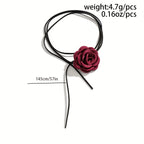 Vintage French Elegant Fabric Flower Charm Necklace Party Accessories Gift Phantom Flower Chocker