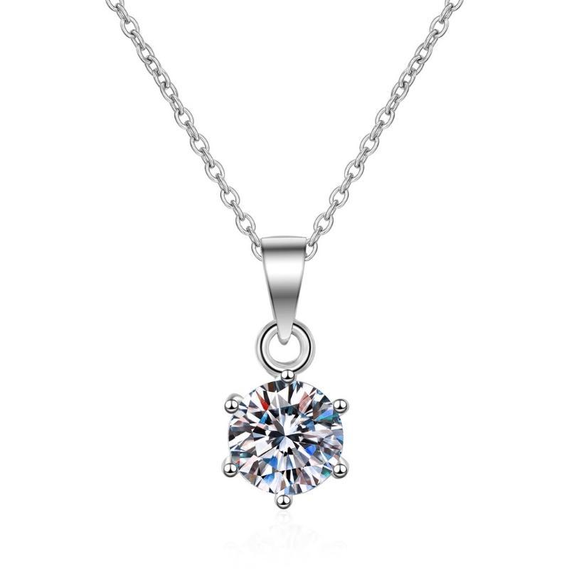 Stunning 1-5 CT Moissanite Necklace in 925 Sterling Silver - Perfect Wedding Jewelry Gift for Women
