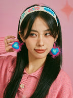 LB Hand Crochet  Gradient Earrings "Love" Ear Clip LOJL84