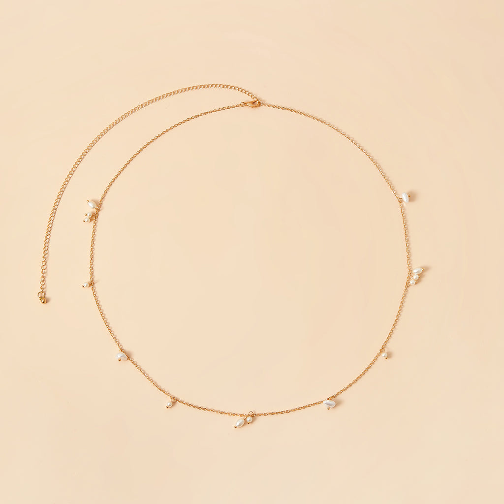 Faux Pearl Decor Waist Chain
