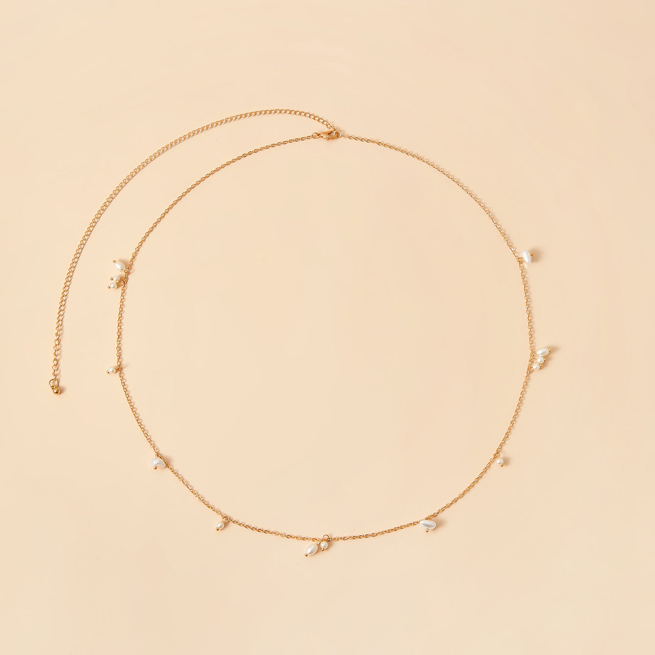 Faux Pearl Decor Waist Chain