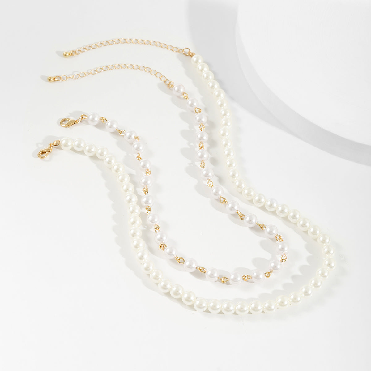 2pcs Fashion Elegant Simple Pearl Necklaces Ladies Casual Wedding Party Friendship Pearl Necklaces
