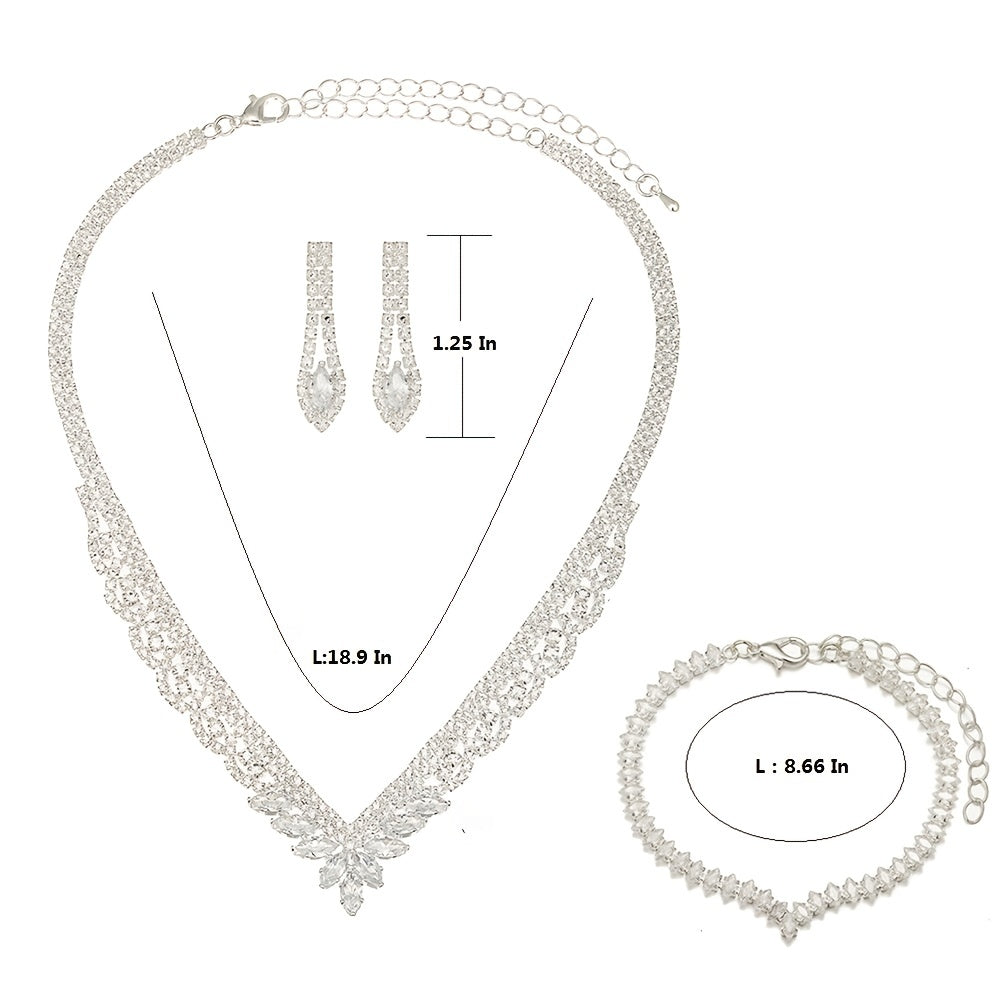 Elegant Rhinestone Bridal Jewelry Set for Weddings, Proms, and Special Occasions
