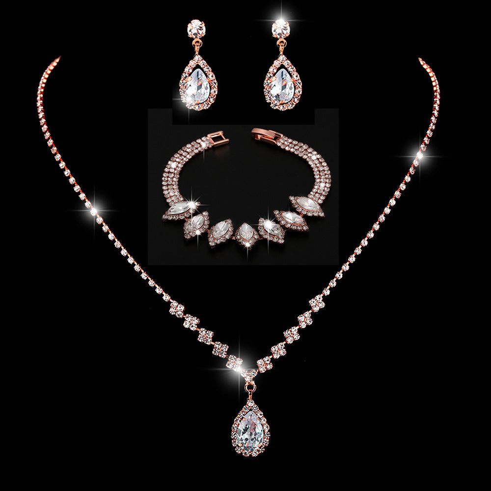 Elegant Bridal Wedding Jewelry Set with Zirconia Stones - Perfect Gift for Women and Girls