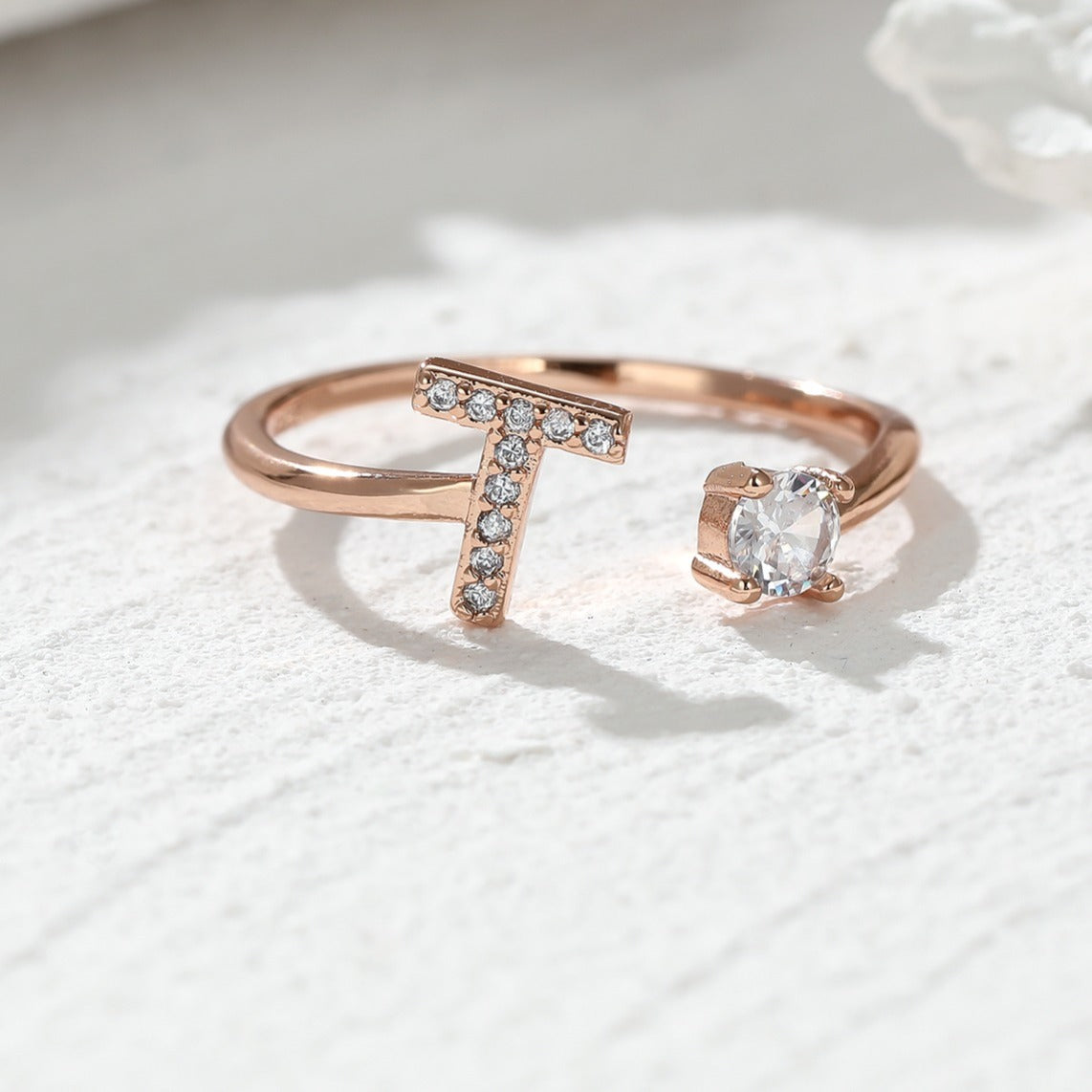 Rose Gold 26 Letter Initial Ring - Perfect for Weddings, Love, and Bridesmaid Gifts!