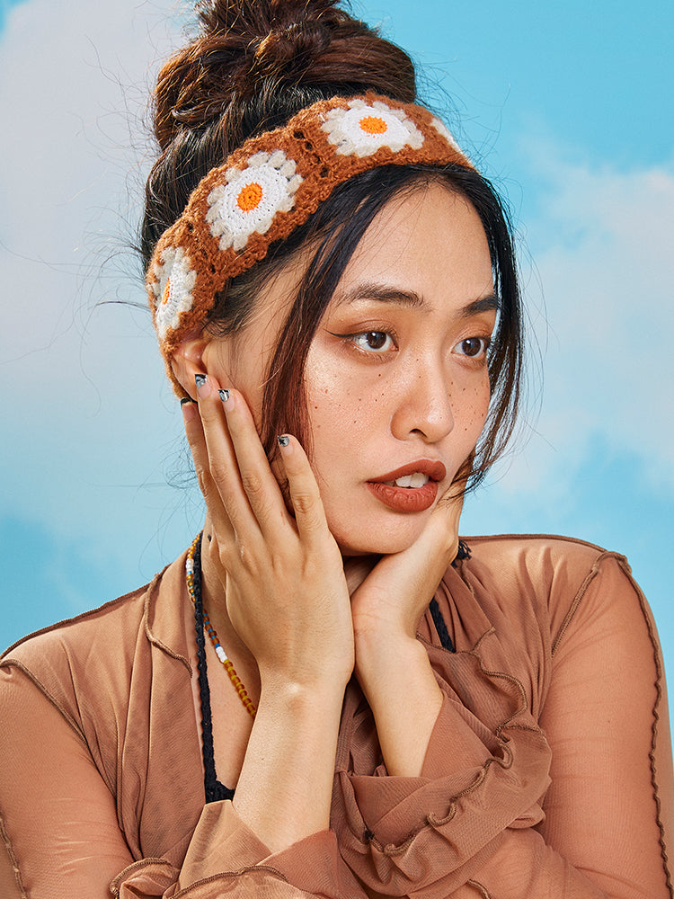 LB Hand Woven “Omeletteâ€?Hair Strap Knitted Plush Headband LOJL65
