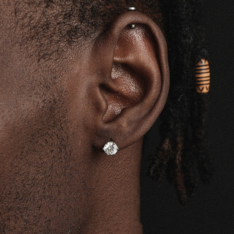 D Color VVS Moissanite Earrings S925 Sterling Silver Hip-Hop Personalised Earrings