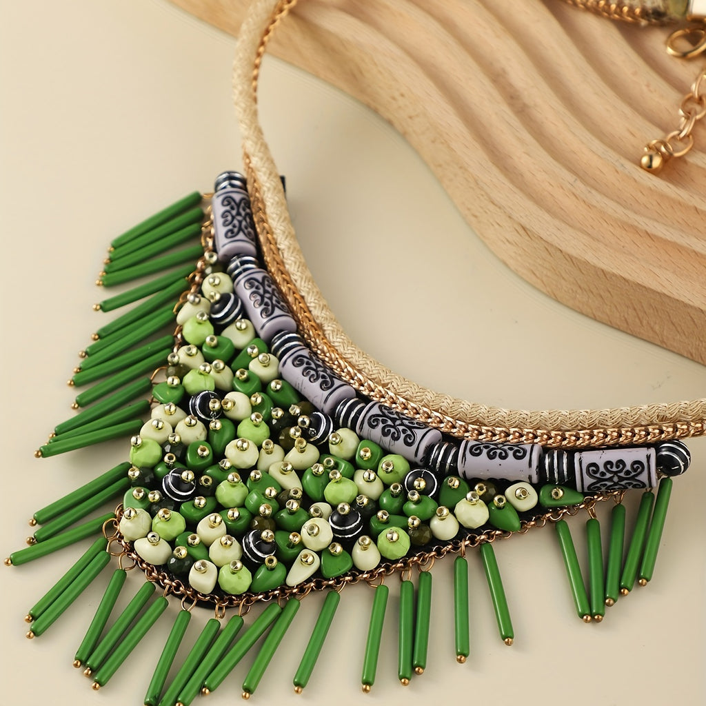 Geometric Acrylic Decoration Multilayer Long Necklace Exaggerated Neck Jewelry Gift For Women Girls