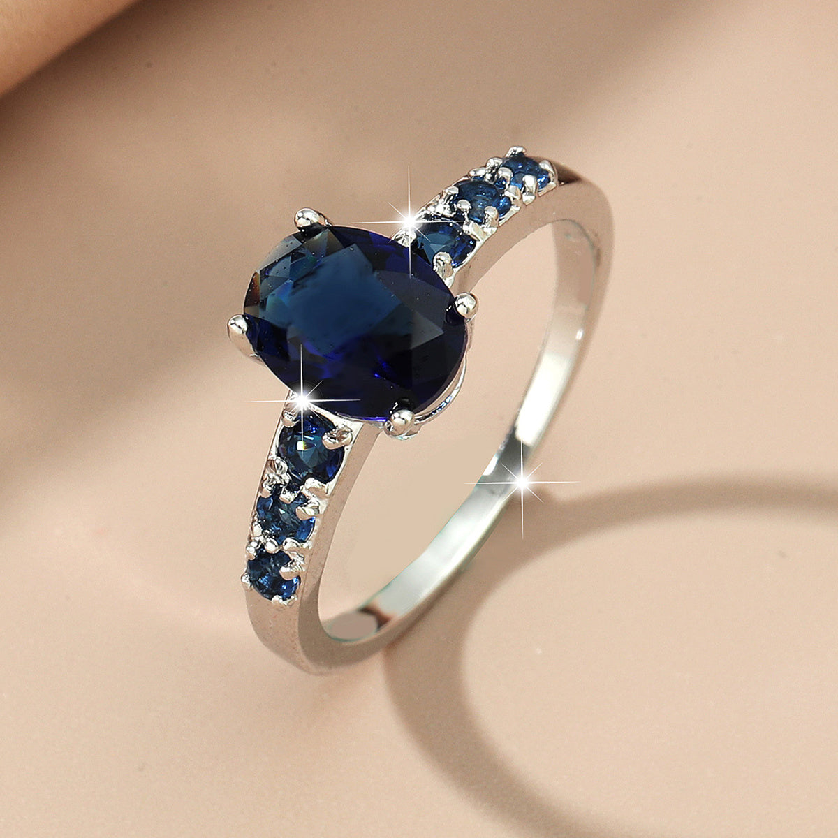 Sapphire Glass Circle Wedding Ring