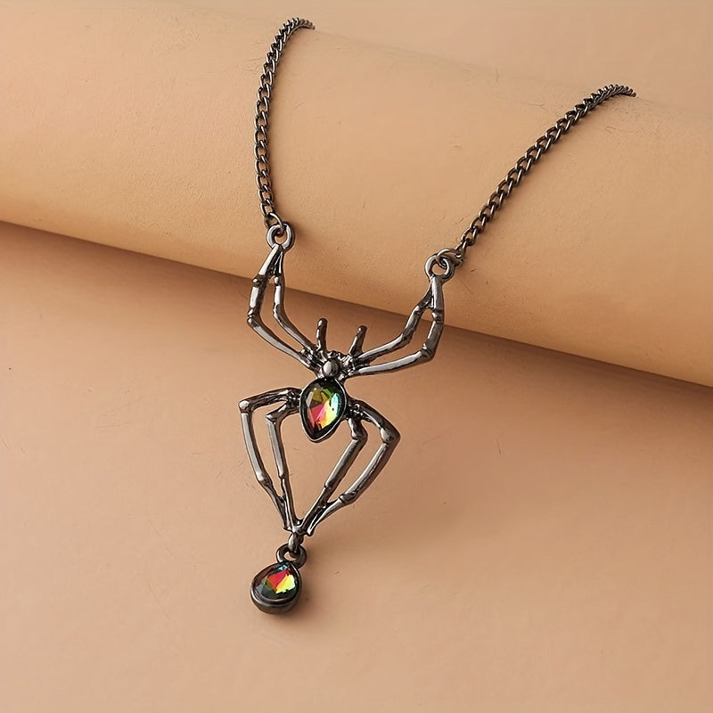 Gorgeous Crystal Spider Pendant Necklace - Perfect Gothic Unisex Jewelry for Men & Women - Birthday Gift for Evening Parties!
