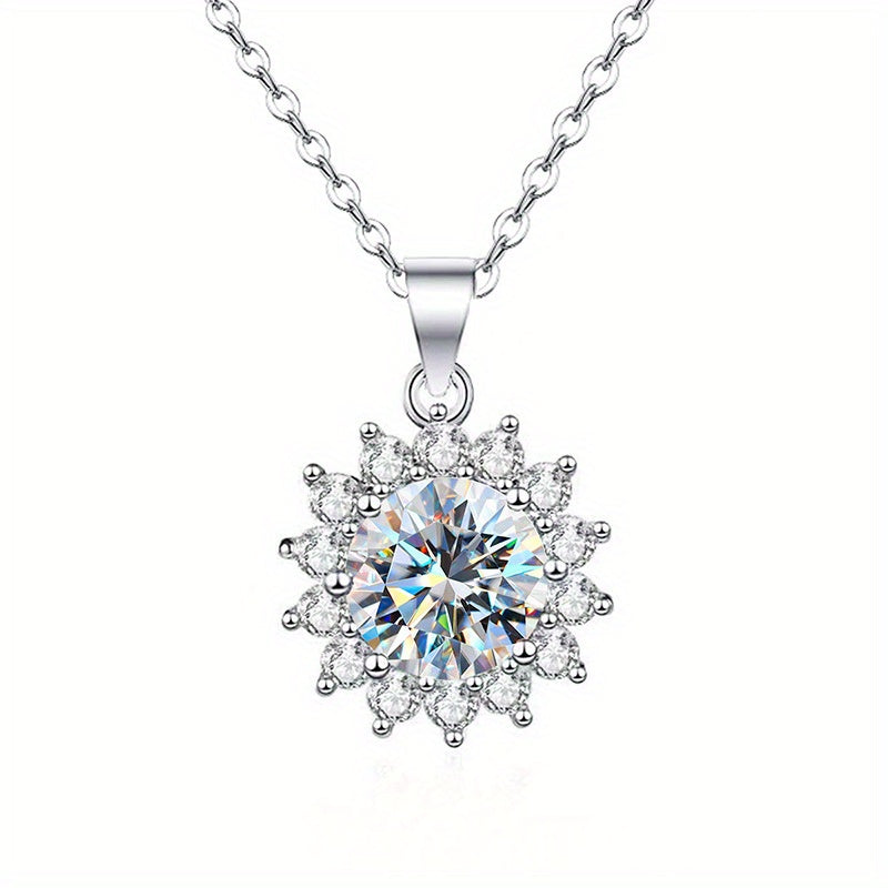 1pc 1-5 Ct Round D Color VVS Moissanite Necklace 1ct 4ct 3ct 5ct Moissanite Necklaces For Men 18K White Gold Plated 925 Silver Certified GIA Moissanite