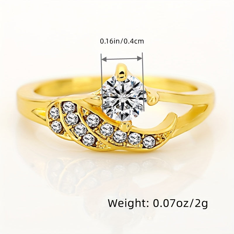 Fashion Wedding Ring Angel Wing Shape Inlaid Shining Zircons Silver Plated Engagement Wedding Ring For Female Evening Party Decor