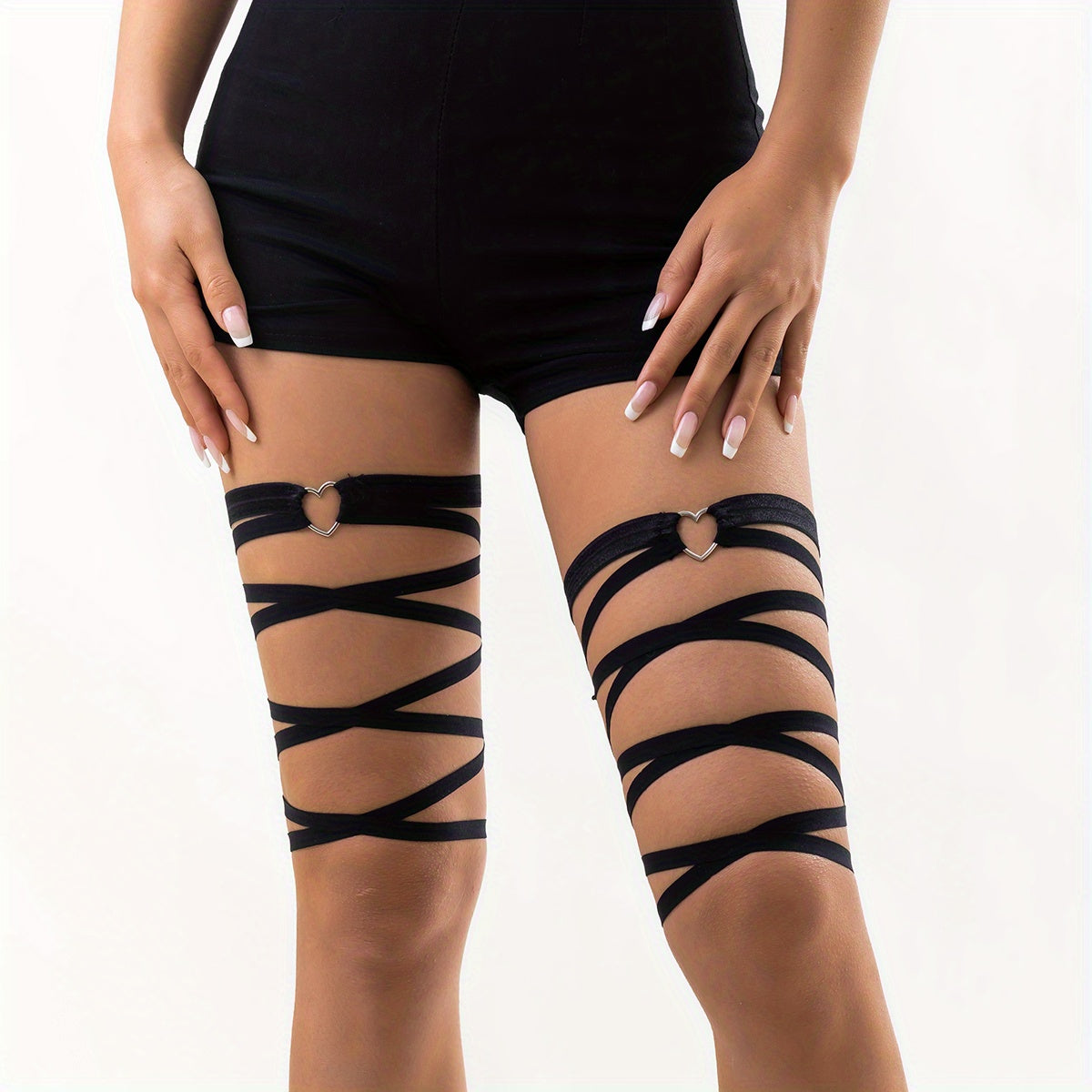 1pc Sexy Stretch Crisscross Strappy Leg Chain Punk Style Body Chain Jewelry
