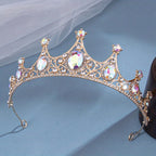 Elegant Vintage Small Baroque Crystal Tiaras Crowns, Halloween Hair Accessories, Bridal Jewelry, Rhinestone Crystal Diadem